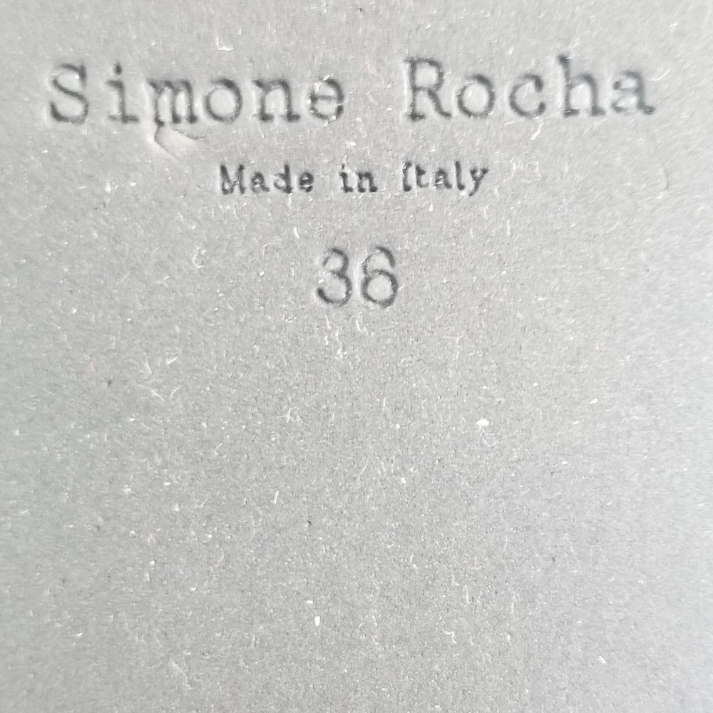 Black Beaded Simone Rocha Genuine Calf Hair FlipFlop Platform Sandal Size 6/36 - Picture 5 of 9